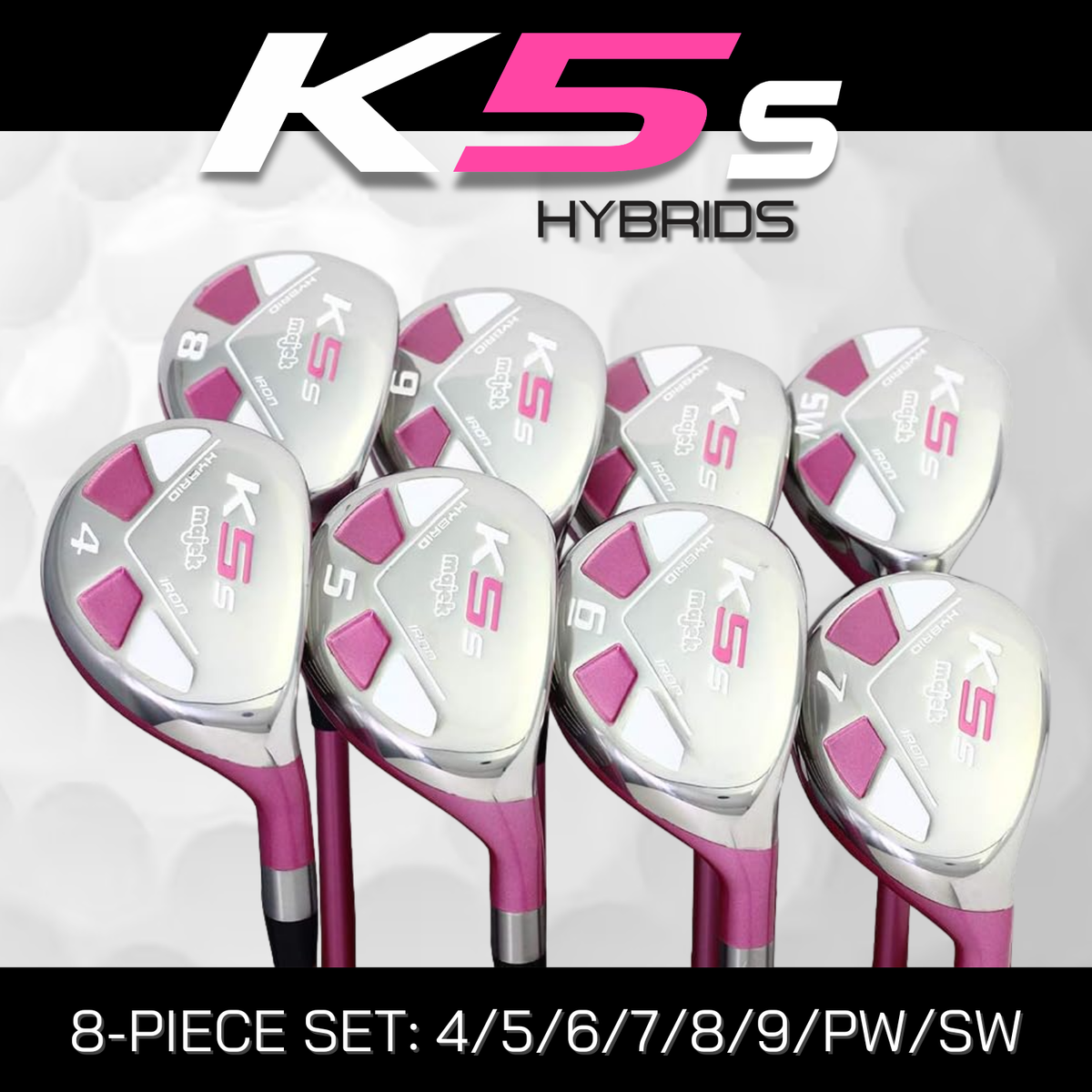 Majek Pink Women's Golf All True Hybrid Set 4-SW All Lady Flex