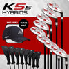 Majek Golf K5 Senior Men's All True Hybrid Clubs Complete Full Hybrid Set Includes #3,4,5,6,7,8,9,PW + Headcover Set &  Majek Golf Hat