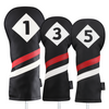 Majek Retro Golf Headcovers Black Red and White Vintage Leather Style