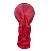 Majek Retro Golf Headcovers Red with White and Blue Stripe Vintage Leather Style