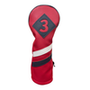 Majek Retro Golf Headcovers Red with White and Blue Stripe Vintage Leather Style