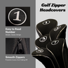 Majek Black Golf Zipper Driver + Fairway Woods Headcovers