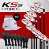 Majek Golf K5 Senior Lady All True Hybrid Clubs Complete Full Hybrid Set Includes #3,4,5,6,7,8,9,PW + Headcover Set & Majek Golf Hat
