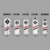 Majek Retro Golf Headcovers White Red and Black Vintage Leather Style