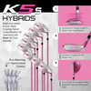Majek Pink Petite Women's Golf All True Hybrid Set 4-SW All Lady Flex Utility Clubs