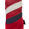 Majek Retro Golf Headcovers Red with White and Blue Stripe Vintage Leather Style