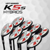 Majek Golf K5 Senior Lady All True Hybrid LEFT HANDED Clubs Complete Full Hybrid Set Includes #3,4,5,6,7,8,9,PW + Headcover Set & Majek Golf Hat