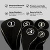 Majek Black Golf Zipper Driver + Fairway Woods Headcovers
