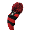 135 Majek Golf Black and Red (Red Neck) Driver & Fairway Wood Headcovers Pom Pom Knit Limited Edition Classic Vintage