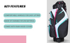Majek Premium Ladies Black White Teal Pink Golf Bag 9.5 inch 14-Way Friendly Separator Top with Putter Sleeve