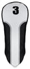 Majek Golf Clubs Premium Protective White Silver & Black Striped  Driver and Fairway Wood Head Covers #1/3/5/X
