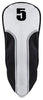 Majek Golf Clubs Premium Protective White Silver & Black Striped  Driver and Fairway Wood Head Covers #1/3/5/X