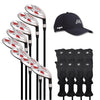 Majek Golf K5 Senior Men's All True Hybrid Clubs Complete Full Hybrid Set Includes #3,4,5,6,7,8,9,PW + Headcover Set &  Majek Golf Hat