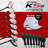 Majek Golf K5 Lady All True Hybrid LEFT HANDED Clubs Complete Full Hybrid Set Includes #3,4,5,6,7,8,9,PW + Headcover Set & Majek Golf Hat