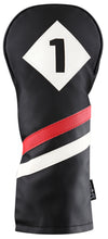 Majek Retro Golf Headcovers Black Red and White Vintage Leather Style