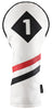 Majek Retro Golf Headcovers White Red and Black Vintage Leather Style