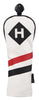 Majek Retro Golf Headcovers White Red and Black Vintage Leather Style