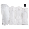 Majek Golf Clubs Premium Protective White Body & White Stripes Head Covers