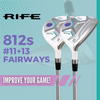 Rife Golf 812s New Offset #11 + #13 Fairway Metal Wood RH Clubs Set Premium Ultra Forgiving Ladies Flex Graphite Shaft with Tour Velvet Grip + Headcovers