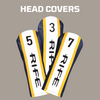Rife Golf 812s Straight FACE #3 +#5 +Offset #7 Fairway Metal Wood Clubs Set Regular Flex with Mens Size Black Pro Velvet Grips Fairway Wood Set + Headcovers