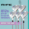 Rife Golf 812s New Offset #7 + #9 + #11 + #13 +#15 Fairway Metal Wood RH Clubs Set Premium Ultra Forgiving Ladies Flex Graphite Shaft with Tour Velvet Grip + Headcovers