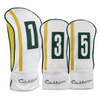 Majek Golf Clubs Premium Protective White Green & Yellow Head Covers