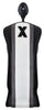 Majek Golf Clubs Premium Protective White Grey & Black Striped Head Covers