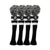 Majek Golf Black and White Hybrid Headcovers Pom Pom Knit Limited Edition Classic Vintage