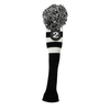 Majek Golf Black and White Hybrid Headcovers Pom Pom Knit Limited Edition Classic Vintage