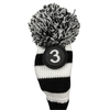Majek Golf Black and White Hybrid Headcovers Pom Pom Knit Limited Edition Classic Vintage