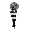 Majek Golf Black and White Hybrid Headcovers Pom Pom Knit Limited Edition Classic Vintage