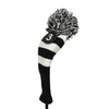 Majek Golf Black and White Hybrid Headcovers Pom Pom Knit Limited Edition Classic Vintage
