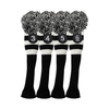 Majek Golf Black and White Hybrid Headcovers Pom Pom Knit Limited Edition Classic Vintage