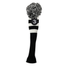 Majek Golf Black and White Hybrid Headcovers Pom Pom Knit Limited Edition Classic Vintage