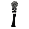 Majek Golf Black and White Hybrid Headcovers Pom Pom Knit Limited Edition Classic Vintage