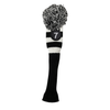 Majek Golf Black and White Hybrid Headcovers Pom Pom Knit Limited Edition Classic Vintage