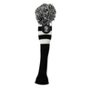 Majek Golf Black and White Hybrid Headcovers Pom Pom Knit Limited Edition Classic Vintage