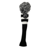 Majek Golf Black and White Hybrid Headcovers Pom Pom Knit Limited Edition Classic Vintage