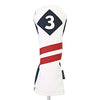 Majek Retro Golf Headcovers White Blue with Red Stripe Vintage Leather Style