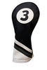 Majek Golf Headcovers Black and White Leather Style Headcovers