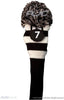 Majek Golf Black and White Hybrid Headcovers Pom Pom Knit Limited Edition Classic Vintage