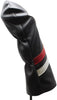 Majek Retro Golf Headcovers Black Red and White Vintage Leather Style