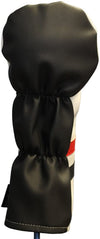 Majek Retro Golf Headcovers White Red and Black Vintage Leather Style