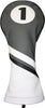 Majek Retro Golf Headcover Gray Black and White Vintage Leather Style #1 Driver