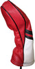 Majek Retro Golf Headcover Red Black and White Vintage Leather Style #1 Driver