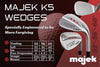 Majek Golf Men's Complete Wedge Set: 52° Gap Wedge (GW), 56° Sand Wedge (SW), 60° Lob Wedge (LW) Right Handed Regular Flex