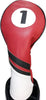 Majek Retro Golf Headcover Red Black and White Vintage Leather Style #1 Driver