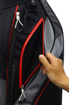 Majek Premium Black Red Charcoal Golf Bag 9.5 inch 14-Way Friendly Separator