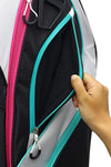 Majek Premium Ladies Black White Teal Pink Golf Bag 9.5 inch 14-Way Friendly Separator Top with Putter Sleeve